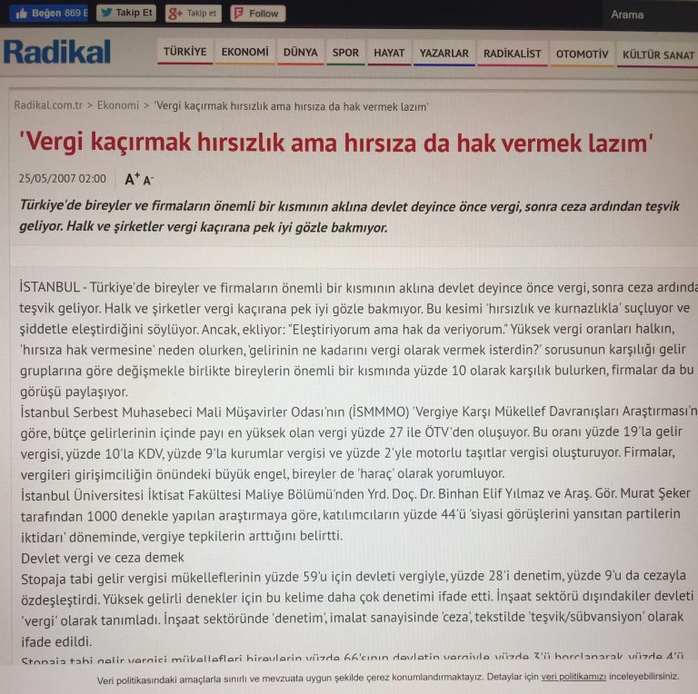 VERGİ KAÇIRMAK ÜZERİNE.. RADİKAL GAZETESİ