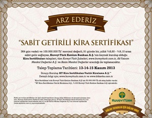 HAZİNENİN KİRA SERTİFİKASI (SUKUK) İHRACI
